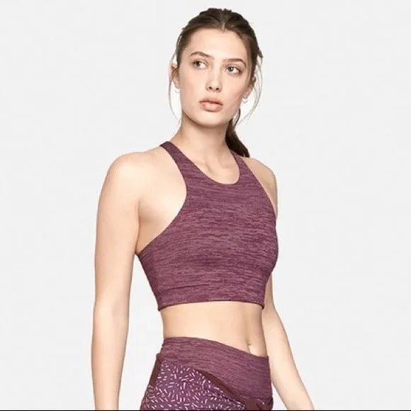 NWT! Outdoor Voices TechSweat Crew Crop / Plum / XS